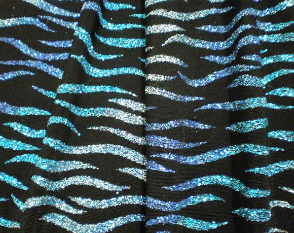 1.Blue Wavy Glitter On Black Slinky